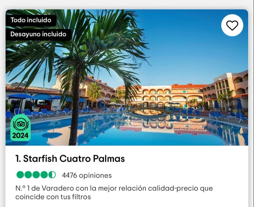 Ganan premios Travellers’ Choice 16 hoteles de Varadero